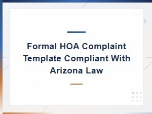Arizona Hoa Formal Complaint Template That Meets State Law