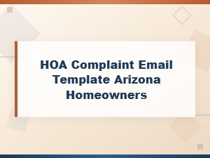 Arizona Hoa Board Guidelines for Homeowner Complaint Emails