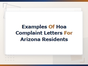 Hoa Complaint Letter Examples for Arizona Residents