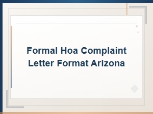 Formal Hoa Complaint Letter Template for Arizona