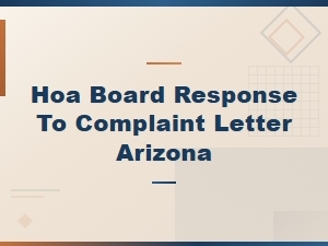 Arizona Hoa Board Response to Complaint Letter Template