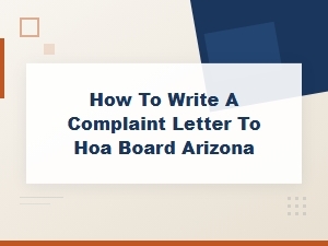 Arizona Hoa Complaint Letter Template and Guide