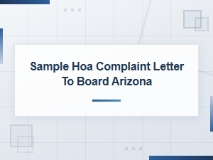 Arizona Hoa Complaint Letter Sample for Board Members