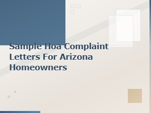 Arizona Hoa Complaint Letter Templates and Tips