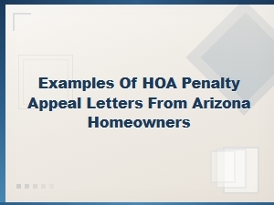 Sample Hoa Penalty Appeal Letters in Arizona