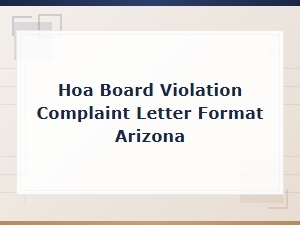 How to File an Hoa Complaint Letter in Arizona