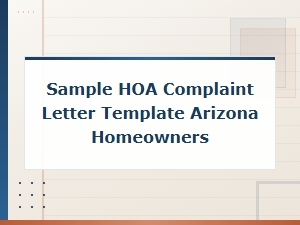 Arizona Hoa Complaint Letter Template for Homeowners